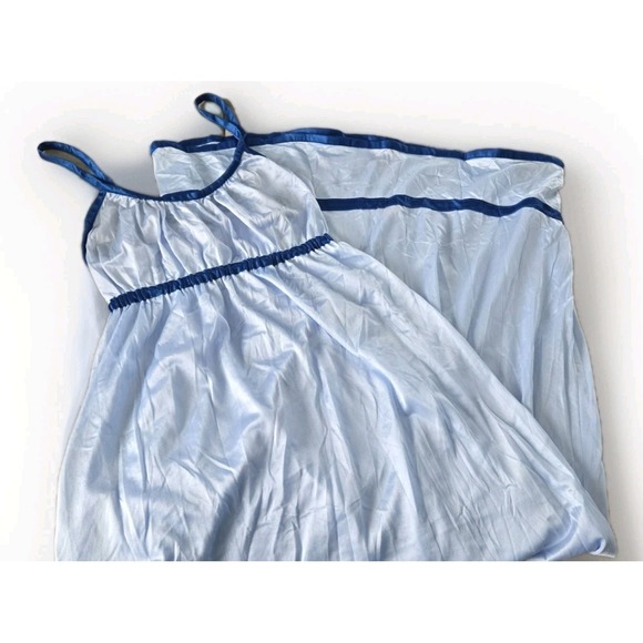 sears JR Bazaar Other - Vintage Sears JR Bazaar Blue Nylon Nightgown Empire Baby Doll Slip Dress Fit S/M
